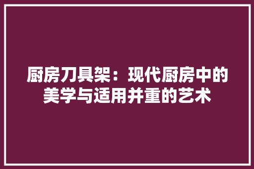 厨房刀具架：现代厨房中的美学与适用并重的艺术 客厅装修