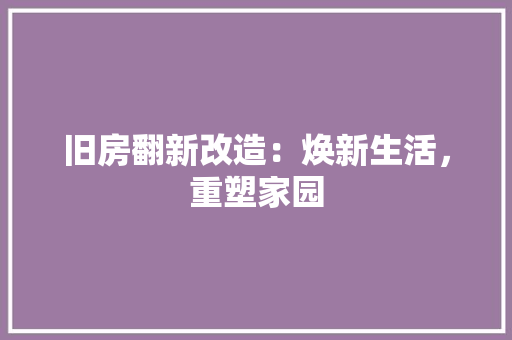 旧房翻新改造：焕新生活，重塑家园 客厅装修
