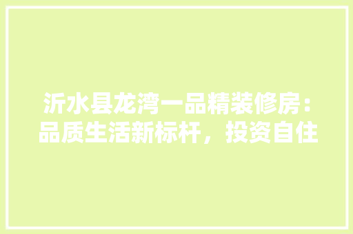 沂水县龙湾一品精装修房：品质生活新标杆，投资自住两相宜 中式风格装饰