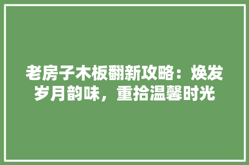 老房子木板翻新攻略：焕发岁月韵味，重拾温馨时光