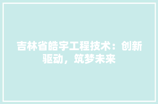 吉林省皓宇工程技术：创新驱动，筑梦未来 卧室装修