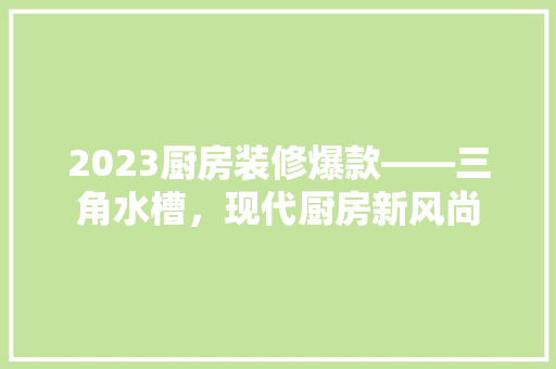 2023厨房装修爆款——三角水槽，现代厨房新风尚