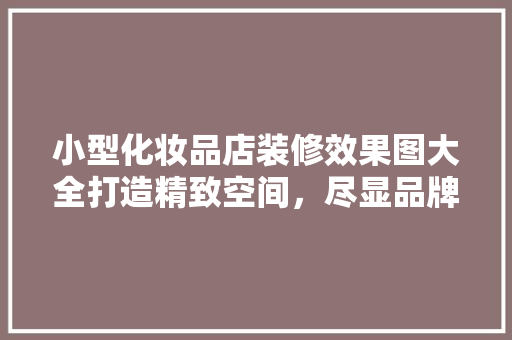 小型化妆品店装修效果图大全打造精致空间，尽显品牌魅力