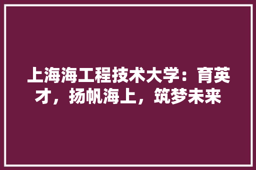 上海海工程技术大学：育英才，扬帆海上，筑梦未来 软装设计