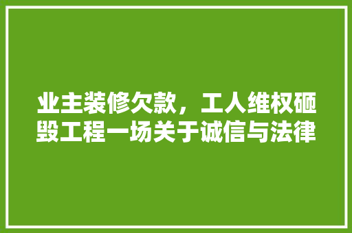 业主装修欠款，工人维权砸毁工程一场关于诚信与法律的较量