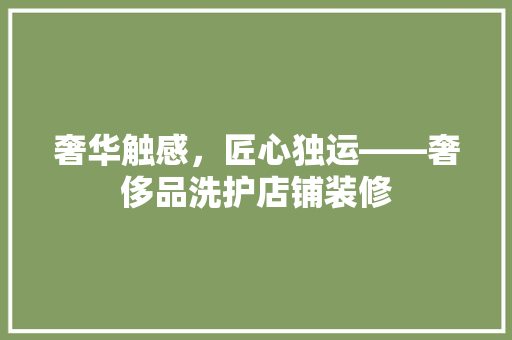 奢华触感，匠心独运——奢侈品洗护店铺装修