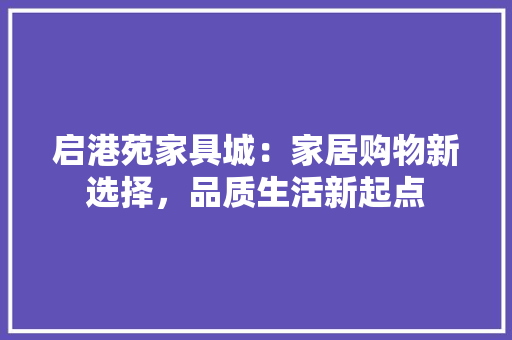 启港苑家具城：家居购物新选择，品质生活新起点 卧室装修