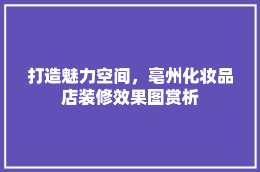 打造魅力空间，亳州化妆品店装修效果图赏析