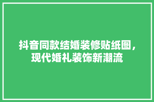 抖音同款结婚装修贴纸图，现代婚礼装饰新潮流