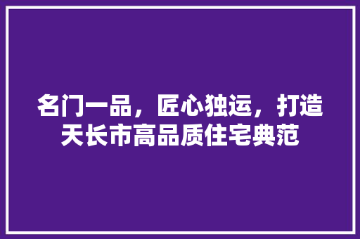 名门一品，匠心独运，打造天长市高品质住宅典范 室内设计