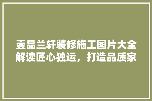 壹品兰轩装修施工图片大全解读匠心独运，打造品质家居