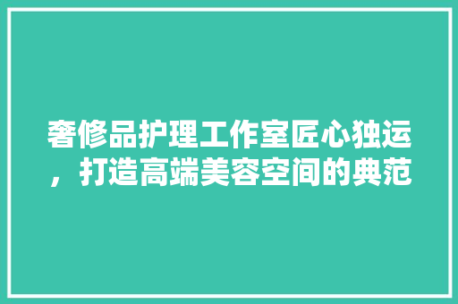 奢修品护理工作室匠心独运，打造高端美容空间的典范