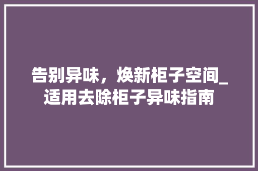 告别异味，焕新柜子空间_适用去除柜子异味指南 卧室装修