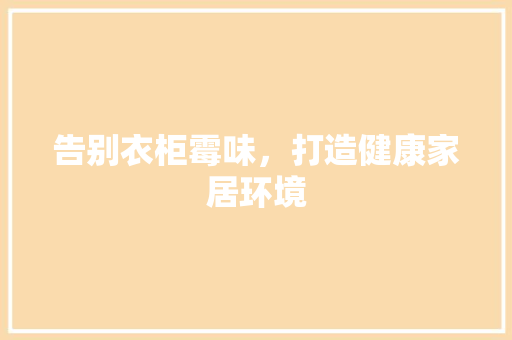 告别衣柜霉味，打造健康家居环境 卧室装修