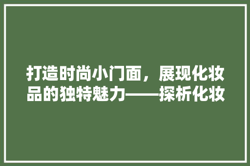 打造时尚小门面，展现化妆品的独特魅力——探析化妆品小门面装修效果图