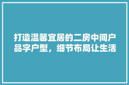 打造温馨宜居的二房中间户品字户型，细节布局让生活更美好