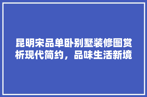 昆明宋品单卧别墅装修图赏析现代简约，品味生活新境界