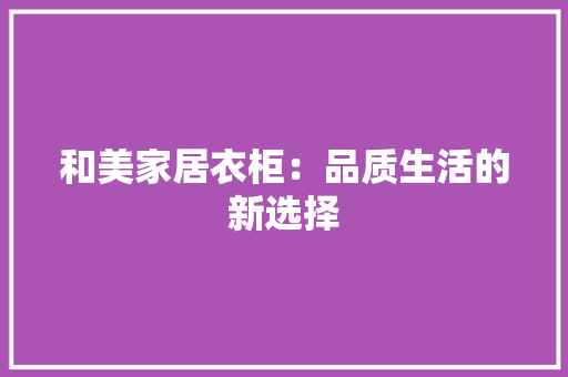 和美家居衣柜：品质生活的新选择 卧室装修