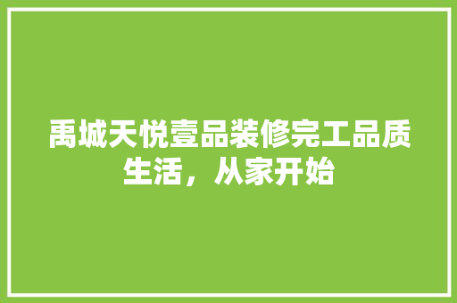 禹城天悦壹品装修完工品质生活，从家开始