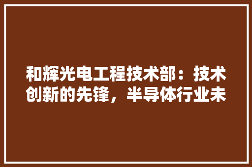 和辉光电工程技术部：技术创新的先锋，半导体行业未来