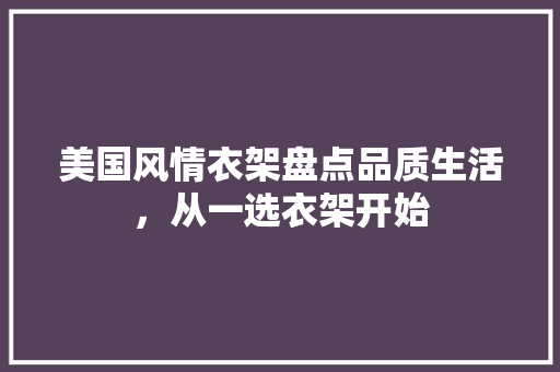 美国风情衣架盘点品质生活，从一选衣架开始