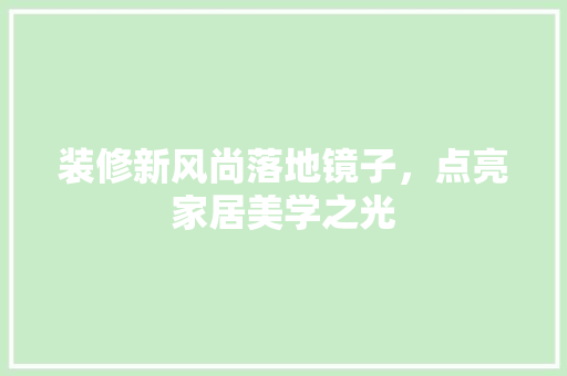 装修新风尚落地镜子，点亮家居美学之光