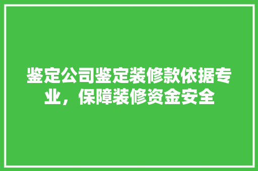 鉴定公司鉴定装修款依据专业，保障装修资金安全 现代风格装饰