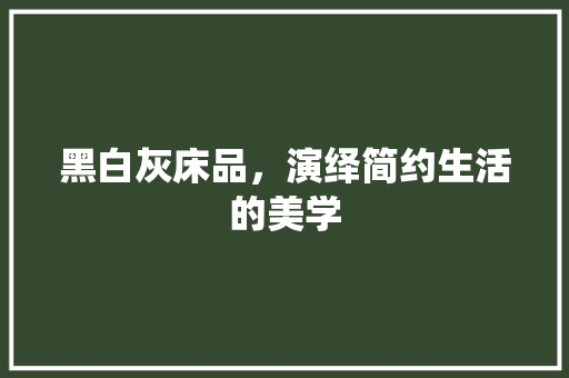 黑白灰床品，演绎简约生活的美学