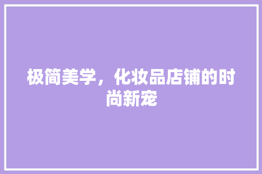 极简美学，化妆品店铺的时尚新宠