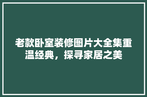 老款卧室装修图片大全集重温经典，探寻家居之美