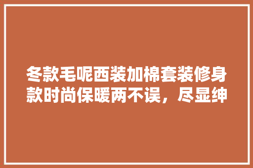 冬款毛呢西装加棉套装修身款时尚保暖两不误，尽显绅士风采