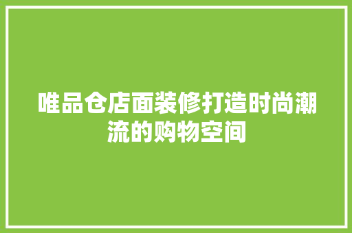 唯品仓店面装修打造时尚潮流的购物空间