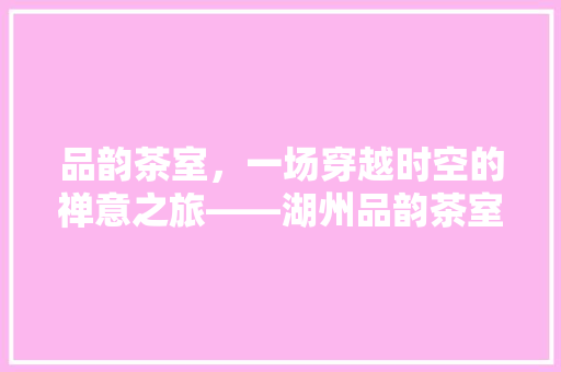 品韵茶室，一场穿越时空的禅意之旅——湖州品韵茶室装修效果图赏析