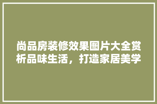 尚品房装修效果图片大全赏析品味生活，打造家居美学空间