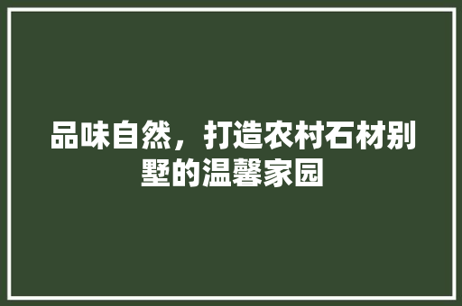 品味自然，打造农村石材别墅的温馨家园 卧室装修