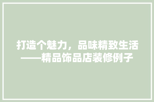 打造个魅力，品味精致生活——精品饰品店装修例子 客厅装修