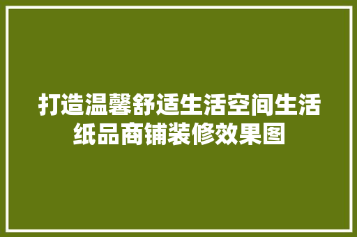 打造温馨舒适生活空间生活纸品商铺装修效果图