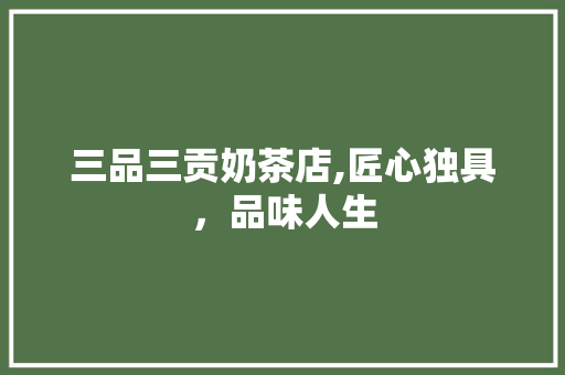三品三贡奶茶店,匠心独具，品味人生
