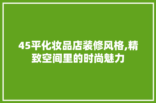 45平化妆品店装修风格,精致空间里的时尚魅力 现代风格装饰