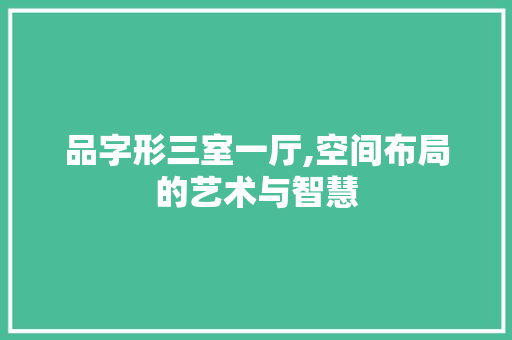 品字形三室一厅,空间布局的艺术与智慧
