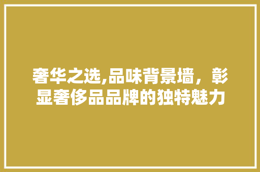 奢华之选,品味背景墙，彰显奢侈品品牌的独特魅力 家居装修
