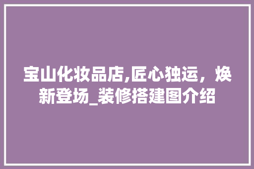 宝山化妆品店,匠心独运，焕新登场_装修搭建图介绍