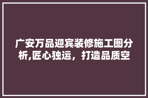 广安万品迎宾装修施工图分析,匠心独运，打造品质空间