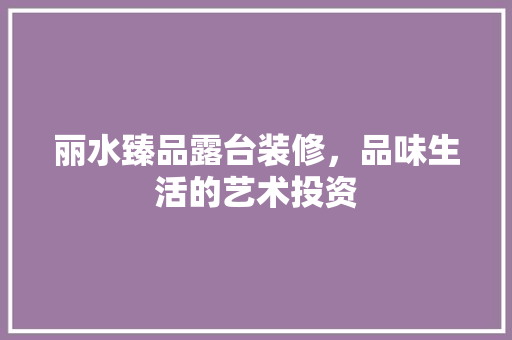 丽水臻品露台装修，品味生活的艺术投资 现代风格装饰