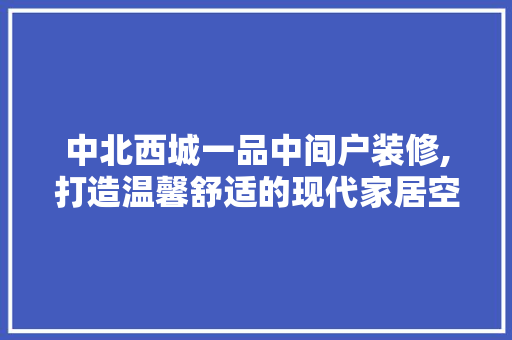 中北西城一品中间户装修,打造温馨舒适的现代家居空间 家居装修