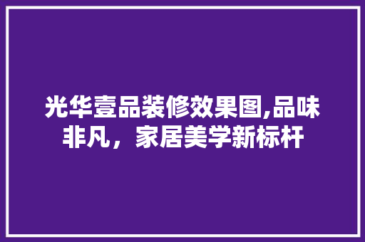 光华壹品装修效果图,品味非凡，家居美学新标杆 家居装修