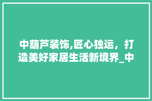 中葫芦装饰,匠心独运，打造美好家居生活新境界_中葫芦装饰 地板材料