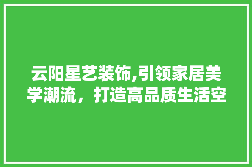 云阳星艺装饰,引领家居美学潮流，打造高品质生活空间_云阳星艺装饰