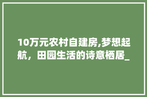 10万元农村自建房,梦想起航，田园生活的诗意栖居_农村10万元自建房 客厅装修