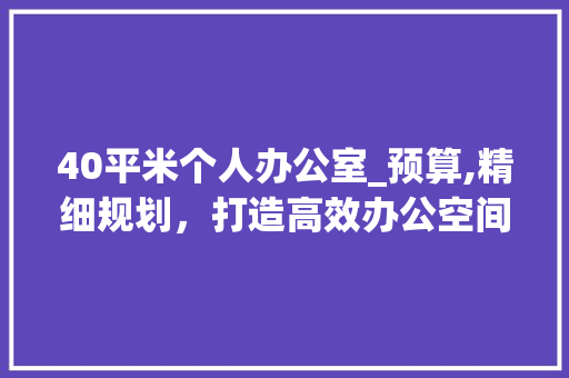 40平米个人办公室_预算,精细规划，打造高效办公空间_40平个人办公室_大概多少钱 中式风格装饰